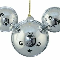 Cheapest 😉 Disney Mickey Ears Icon Ornament - Mickey Mouse Metal Bell - Silver 🔥