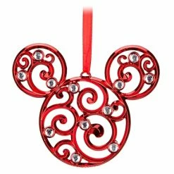 Cheapest 🤩 Disney ❄ Christmas Ornament - Bohemian Filigree Mickey Mouse - Red ⭐