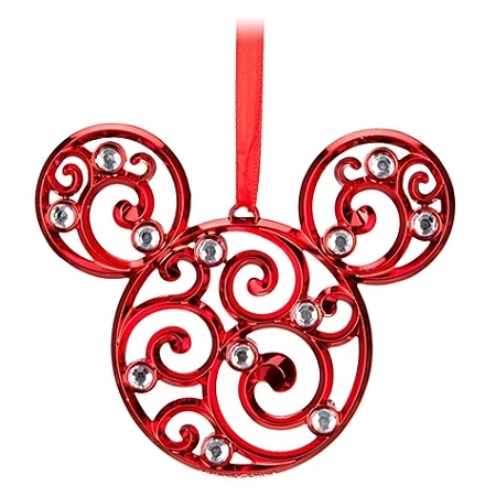 Cheapest 🤩 Disney ❄ Christmas Ornament - Bohemian Filigree Mickey Mouse - Red ⭐