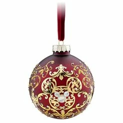 Best Pirce 👏 Disney 🎅 Christmas Ornament - Mickey Mouse Icon Ball - Victorian Filigree 😀