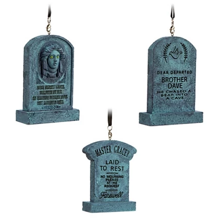 Flash Sale ⭐ Disney 🎅 Christmas Ornament Set - The Haunted Mansion Tombstones 👍