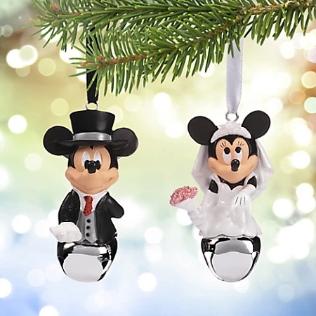 Outlet 🛒 Disney 🎅 Christmas Ornament Set - Mickey And Minnie Wedding Bells ⭐