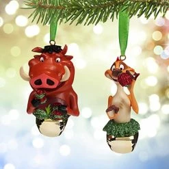 Hot Sale ⭐ Disney 🎄 Christmas Ornament Set - Pumbaa And Timon Bells 🌟