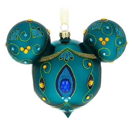 Budget โญ Disney ๐
Christmas Ornament - Mickey Mouse Icon - Blue Peacock ๐