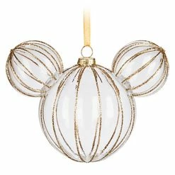 Promo 💯 Disney Mickey Ears Ornament - Mickey Mouse Icon - Golden Rib 🎉