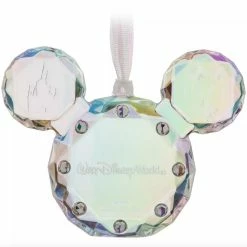 Outlet 💯 Disney 🎅 Christmas Ornament - Crystal Mickey Icon - Faceted 💯