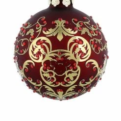 Brand new 🧨 Disney 🎄 Christmas Ornament - Mickey Icon - Victorian Filigree - Red 😉