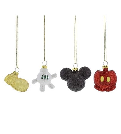 New ⌛ Disney 🎅 Christmas Ornament Set - Mickey Mouse Body Parts - Set Of 4 👍