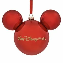 Brand new 🎉 Disney 🎄 Christmas Ornament - Mickey Mouse Icon - Red Walt Disney World 💯