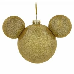 Promo ⌛ Disney ❄ Christmas Ornament - Mickey Mouse Icon - Gold 🔔