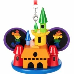 Budget 💯 Disney Ear Hat Ornament - Rainbow Castle - Mickey And Minnie 👍