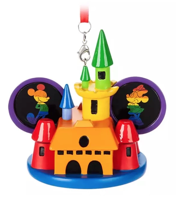Budget ๐ฏ Disney Ear Hat Ornament - Rainbow Castle - Mickey And Minnie ๐