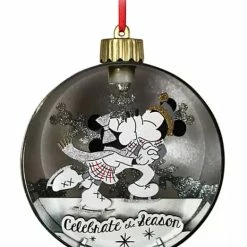 Cheap 🛒 Disney Glass Ball Ornament - Mickey & Minnie Light-Up - Silver & Gold ⭐