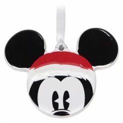 Discount 🛒 Disney Disc Ornament - Santa Mickey Mouse Icon - Ceramic 🤩