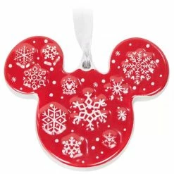 Brand new 🎁 Disney Disc Ornament - Mickey Icon Snowflake - Ceramic 🔥