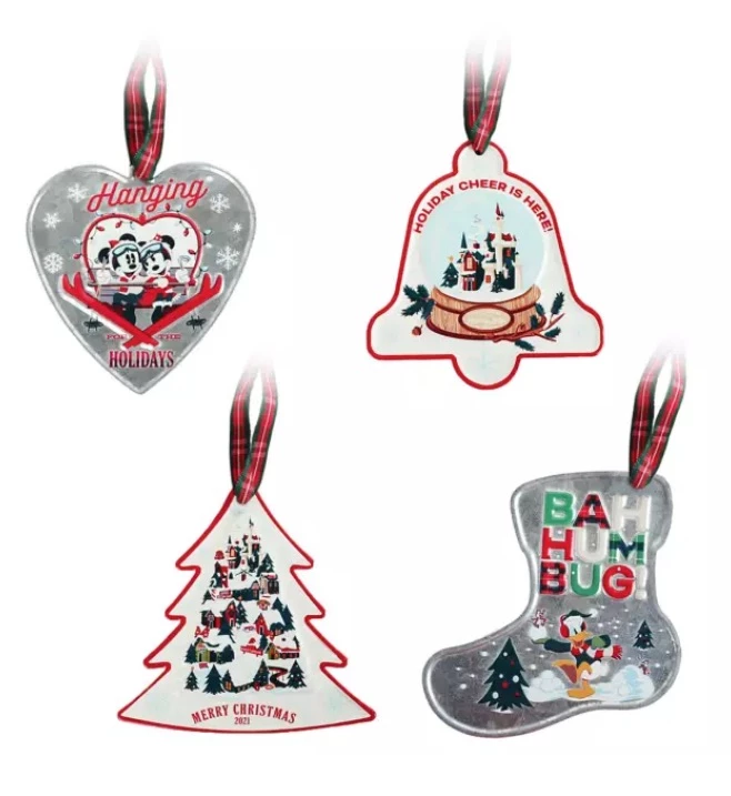 Outlet π Disney Ornament Set - 2021 Holiday - Walt's Holiday Lodge - Metal π
