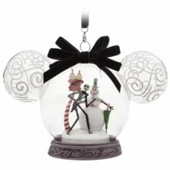 Deals 😀 Disney Mickey Ears Icon Ornament - Jack Skellington And Snowman 🎁