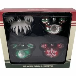 Outlet 🔔 Disney Ornament Set - Glass Mickey Mouse Icon - Set Of 4 🔔